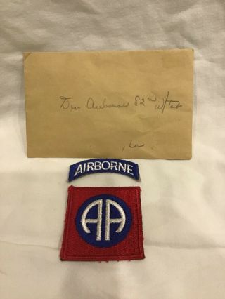 Rare Unissued Wwii 82nd Airborne Paratrooper Patch W Packet Military Insignia