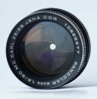 Rare Carl Zeiss Jena MC Pancolar auto 1.  8/80mm Lens M42 mount 3