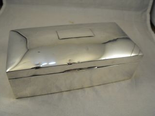 Art Deco Solid Silver Cigarette Box,  Birmingham,  Deakin & Francis Ltd 1900