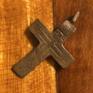 Pre - 1750’s Byzantine Cross Artifact Medieval European Russian Orthodox Pendant -