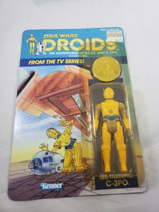 Vintage Star Wars Droids Cartoon C - 3po Moc Action Figure Toy Kenner 1985 C3po