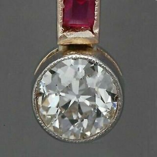 Rare Vintage 2.  4 Ct Diamond Sapphire 14k Gold Over Art Deco Drop Dangle Earrings