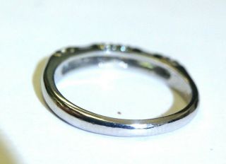 Antique Platinum Baguette and Round Diamond Wedding Ring Band Size 4 7