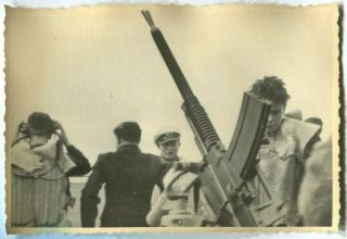Ww2 Archived Photo Anti Aircraft Gun Mounted On Kriegsmarine U Boat Upper Deck
