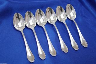 Set Of 6 Christofle Pompadour Silver - Plate Coffee Spoons 5 1/4 " Teaspoons Tx