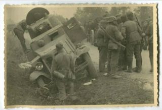 Ww2 Archived Photo Wehrmacht Soldies Woth Russ Ba 10 Armoured Truck