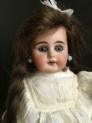 Antique Early Kestner Marked 4 Pierced Ears Pouty Bisque Bebe16 " Doll1885