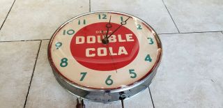 Vintage 1950s - 1960s Drink Double Cola Soda Pam Style Clock Sign 4