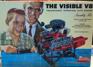 Vtg 1960 The Visible V8 Transparent Operating Auto Engine Assembly Kit Complete