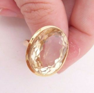 Fine 9ct/ 9k Gold Citrine Heavy Vintage Ring,  375