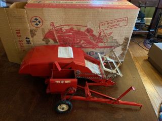 Vintage Tru Scale 406 Combine Tractor Attachment W/ Box Hard To Find Red