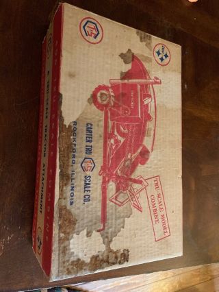 Vintage Tru Scale 406 Combine Tractor Attachment w/ Box Hard to Find Red 6