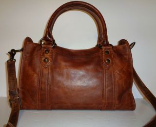 Frye DB147 Melissa Satchel,  Antique Pull Up Leather Cognac NWT $388 2
