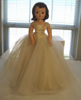 Vintage 1957 Madame Alexander Cissy 20 " Doll Bridal Gown 2170 1950s 50s Bride