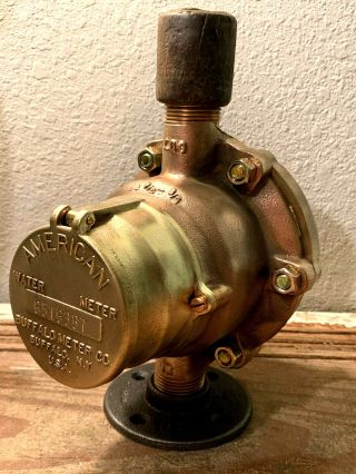 Vintage Brass Water Meter,  Steampunk,  Heavy Gauge,  Antique Pressure Valve