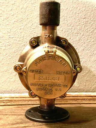 Vintage Brass Water Meter,  Steampunk,  Heavy Gauge,  Antique Pressure Valve 4