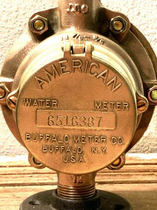 Vintage Brass Water Meter,  Steampunk,  Heavy Gauge,  Antique Pressure Valve 6