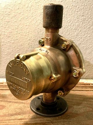 Vintage Brass Water Meter,  Steampunk,  Heavy Gauge,  Antique Pressure Valve 8