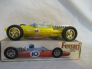Vintage Telsalda Toys Plastic Friction Drive Ferrari Racing Car Empire Made