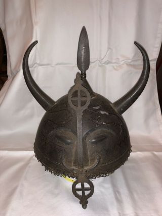 Antique Indo Persian Warrior Armor Helmet