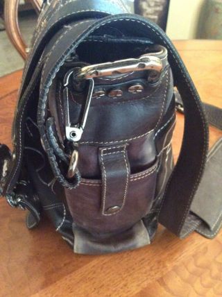 Mark Nason Leather Messenger Bag/Tote Black Rare Distressed Vintage Italy 12