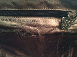 Mark Nason Leather Messenger Bag/Tote Black Rare Distressed Vintage Italy 8