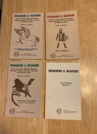 1974 Vintage Dungeons And Dragons 3 Booklets Set And Refrence Sheets 2