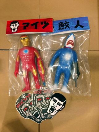 Punk Drunkers Aitsu Iron Man And Sharkman Five Points Festival Exclusive Rare