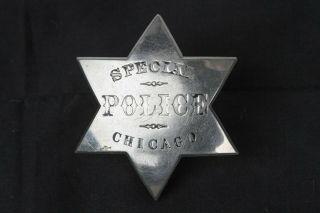 Chicago Police Pie Plate Badge - Obsolete Childs & Co.  - Rare Collectible Enamel