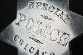 Chicago Police Pie Plate Badge - Obsolete Childs & Co.  - Rare Collectible Enamel 2