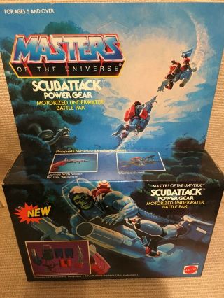 RARE Masters Of The Universe SCUBATTACK Power Gear Skeletor He Man MOTU MISB Toy 4