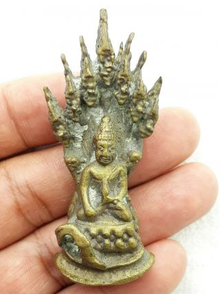 Rare Phra Nak Prok Thai Buddha Satatus Bronze