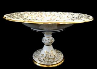 Rare Big Antique Meissen porcelain Rococo Heavy Gold Compote Absolute Gorgeous 3