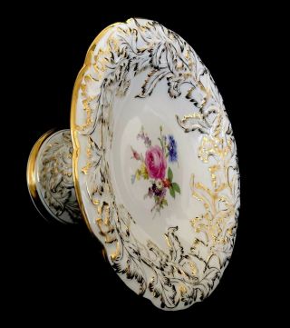 Rare Big Antique Meissen porcelain Rococo Heavy Gold Compote Absolute Gorgeous 6