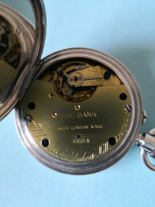 Solid Silver 1909 J W Benson Pocket Watch 2