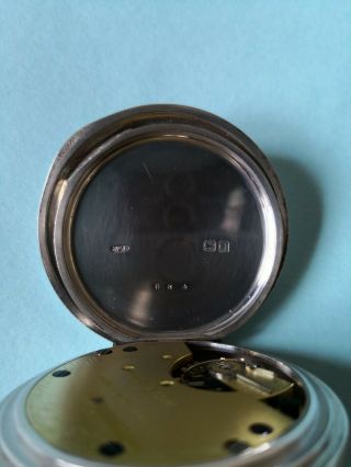 Solid Silver 1909 J W Benson Pocket Watch 4