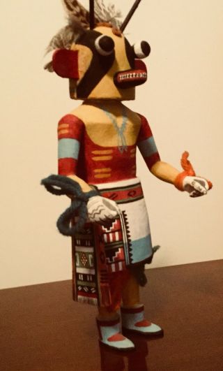 Vintage Hopi Kachina Doll.  Bumblebee (Momo Hopi name) 10” Tall 4” Wide. 2