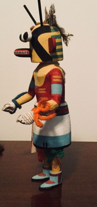 Vintage Hopi Kachina Doll.  Bumblebee (Momo Hopi name) 10” Tall 4” Wide. 3