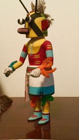 Vintage Hopi Kachina Doll.  Bumblebee (Momo Hopi name) 10” Tall 4” Wide. 8