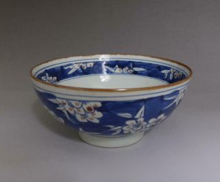 Antique Porcelain Chinese Blue And White Bowl Kangxi Marked - Plum Flowers