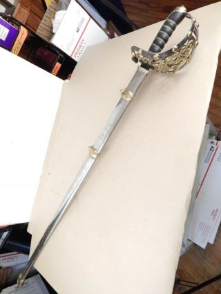 Rare British Victorian Hawkes & Co 1st Life Guard Officers Sword W/scabbard