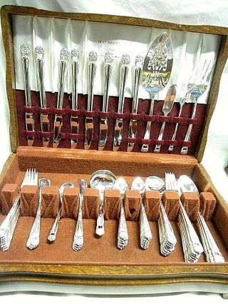 1847 Rogers Bros 1941 Silverplate Eternally Yours 66 Pc Orig Chest