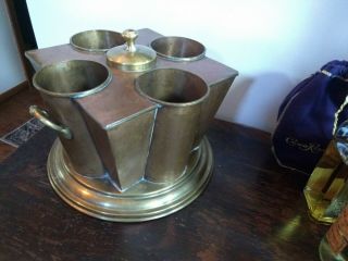 Vintage Copper Brass Wine Cooler Ice Bucket For 4 Bottles Unusual Arts & Crafts