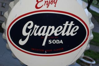 Large Vintage 1950s Grapette Soda Pop Bottle Cap Gas Oil 38 