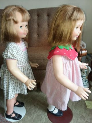 2 Vintage IDEAL Patty Playpal Dolls w/stands 7