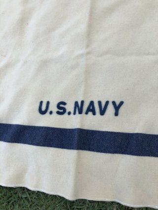 Vintage WWII US Navy Medical Department 100 Wool blanket 2