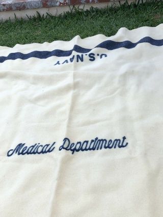 Vintage WWII US Navy Medical Department 100 Wool blanket 4