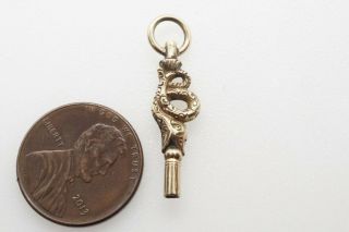Lovely Antique Georgian English Gold Snake Shaped Watch Key Fob Charm C1820