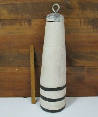 Antique Maine Wooden Lobster Pot Buoy Float Shabby Chic Nautical Decor Folk Art