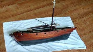 Vintage Wooden Model Ship/ Mauritian Artisans.  72cm.  1970 